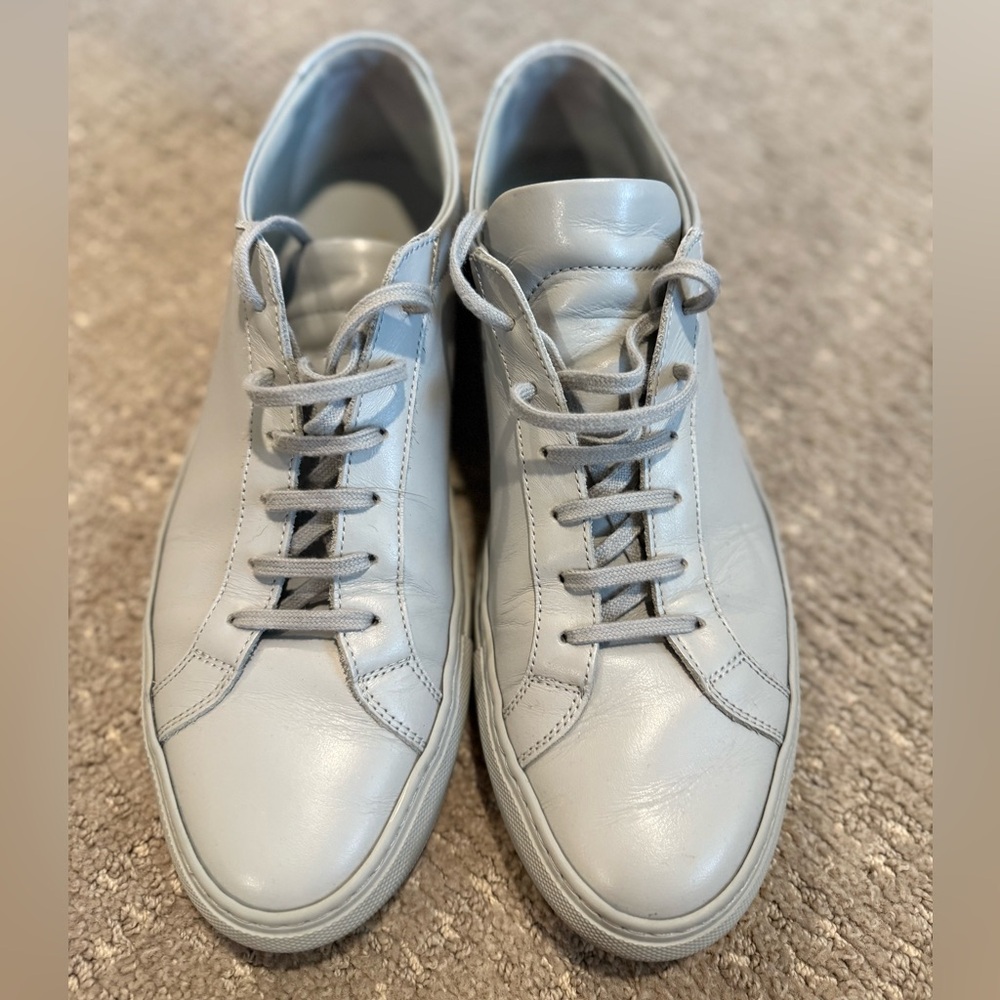 Men's Gray Leather Sneakers